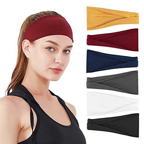 DRESHOW 6 Pezzi Donna Fasce per Capelli da Yoga Allenamento Sportivo Fasce per Capelli Accessorio per Capelli Carino