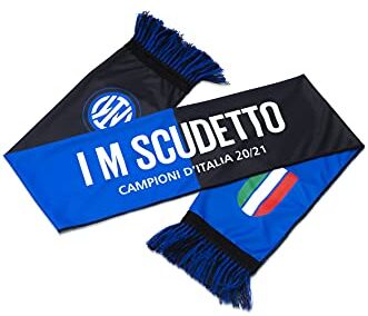 Inter Sciarpa I M Scudetto 20-21, Campioni d'Italia, Poliestere, Unisex Adulto, Nero/Blu, Taglia Unica