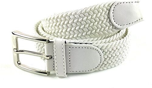 MixYourBeauty MYB Cintura elastica intrecciata per Uomo e Donna diversi colori e dimensioni (115-120 cm, Bianco)