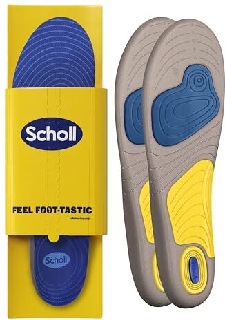 Scholl Solette da Corsa Gel Activ Uomo, Taglia 40-46,5, Taglia L, Confezione da 2 Paia