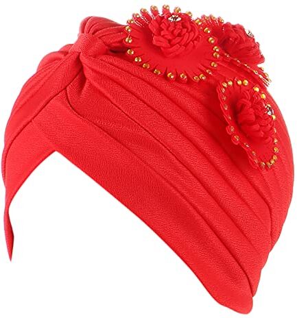 YWSTYllelty Fascia Elastica Capelli Headwear Turban Hat turbante Cap Cancer Floral Wrap Bohemian Hair Cap Ethnic Cover Heardband Cerchietto Bombato Fucsia