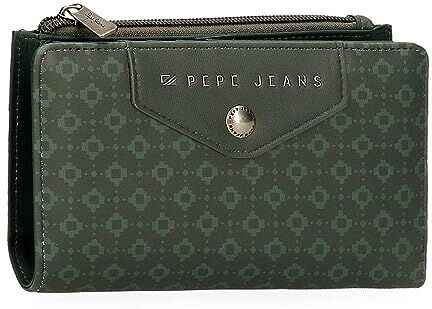 Pepe Jeans Bethany Portafoglio con Porta carte di credito Verde 17x10x2 cm Pelle sintetica, Verde, Taglia unica, Portafoglio con porta carte di credito