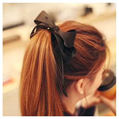 Cimenexe Vintage Nero Fiocco Capelli Clip Fiocco Capelli Barrettes Nero Fiocco Cravatta Capelli Clip Barretta Ribbion Fiocco Nodo Capelli Clip Seta Copricapo Francese Accessorio Per Capelli Per Le