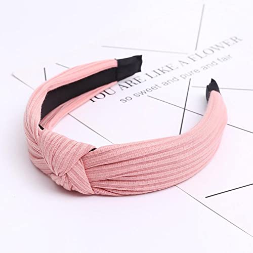 EXELNT Fascia per Capelli Moda Donna Camoscio Annodato Tinta Unita Fascia per Capelli per Donna Moda Bowknot Cerchietto per Capelli Fatto a Mano Cerchietto per Capelli Hair-Hairband-Rosa