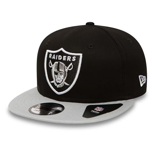 New Era Las Vegas Raiders NFL Cotton Block Nero Grigio Berretto 9Fifty Regolabile con Snapback