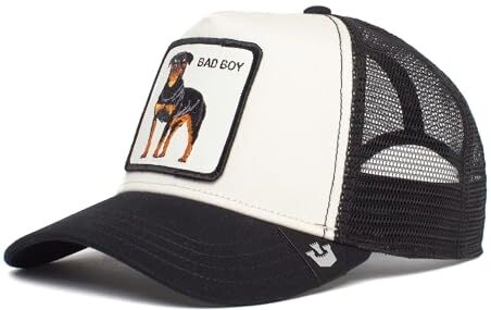 Goorin Bros. The Baddest Boy Dog White Black A-Frame Adjustable Trucker Cap One-Size