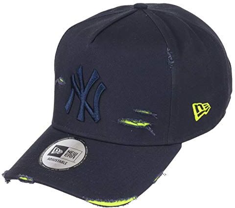 New Era York Yankees 9forty A Frame Adjustable cap Distressed Navy/Neon Yellow One-Size