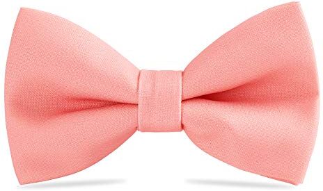 WELROG Papillon classico pre-legato Papillon regolabili in gabardine di smoking massiccio per bambini & uomini Cravatta per adulti e bambini per la festa nuziale (Rosa chiaro)