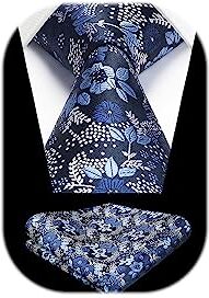 HISDERN Cravatta da sposa da uomo Fazzoletto Party Business Cravatta Paisley e set di fazzoletti da taschin0