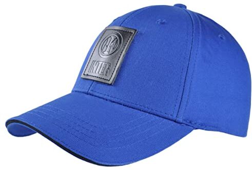 Inter Cappellino da Baseball, Blu-Logo Pelle, Taglia Unica Unisex-Adulto