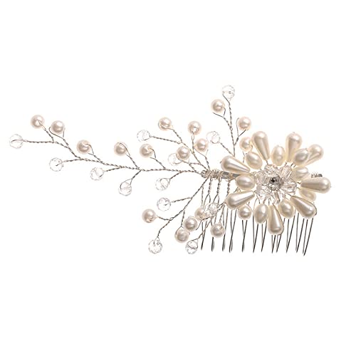 Silldedr Pettine Per Capelli Da Sposa Accessorio Capelli,Accessori Per Capelli Pettine Per Capelli Da Sposa Color Argento Copricapo Da Sposa Per Donna Gioielli Fatti A Mano Per Capelli Copricapo Da Sposa