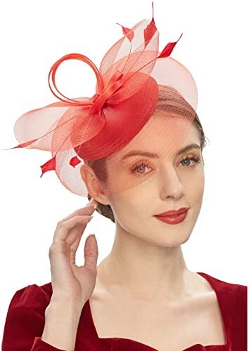 Generic Fascette Spugna Fascinator per feste di tè Kentuckys Derbys Hat Fascinator Pillbox Hat Fascia per cocktail