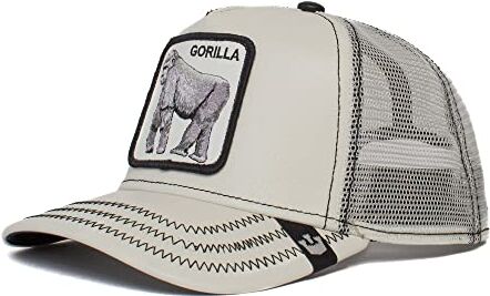 Goorin Bros. The Farm Leather Cappello da camionista unisex, Boss Banda Bianca, Taglia unica