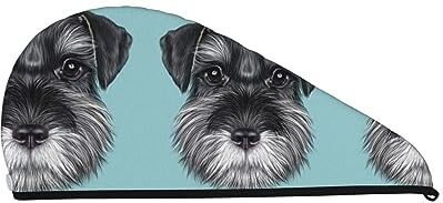 OCELIO Schnauzer Cappello da bagno in pile per capelli asciutti, per trucco e bagno, colore: blu