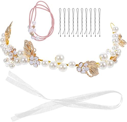 FRCOLOR 1 Set Diadema Di Ghirlanda Per Bambini Ghirlanda Nuziale Copricapo Da Ragazza Archetto Da Principessa Per Bambina Copricapo Per Ragazze Ragazzina Accessori Per Dolce Perla