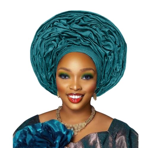 Jegsnoe Nigeriano Aso Oke Headtie Auto Gele Headwrap Moda africana copricapo da sposa per le donne