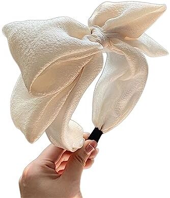 MOIKEN Forcine Capelli Donna Bow Headband Fashion Hair Accessories Trendy Temperament Hairband Hair Band (Color : White)