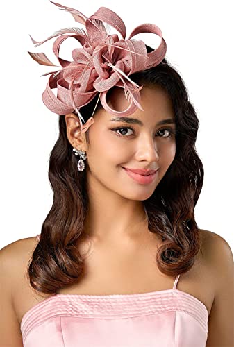 Youllyuu Tè Party Fiore Fascinators Kentucky Fascia Derby Cappello Piume Matrimonio Nastro Fascinator Cappelli