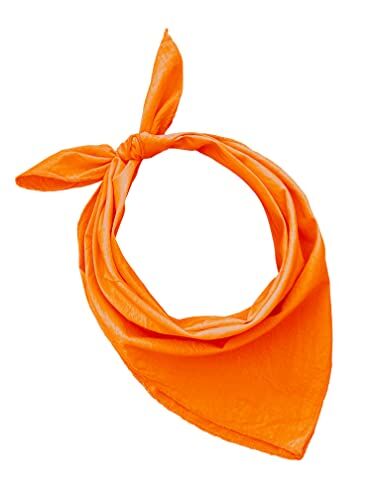 JOPHY & CO. BANDANA 100% cotone SET da 3/5/10 per Donna Uomo Bambini Unisex Tinta Unica e/o con Motivo Paisley COD. A (Set 10 pz, Tinta Unica, Arancione)