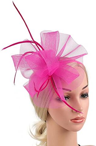 Youllyuu Fascinators Cappello Fiore Mesh Nastri Piume Fedoras Cappello Clip Fascia Cocktail Tea Party Headwewar