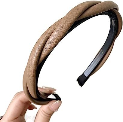 MOIKEN Forcine Capelli Donna Braided Headband Coffee Beige Black Twisted Hairband Simple Hair Band Hair Accessories (Color : Coffee)