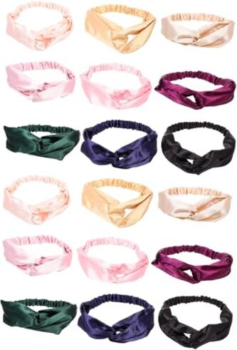 FRCOLOR 18 Pollici Cerchietto in Finta Seta Per La Testa in Tessuto Bandana Elastici Per Per Ragazze Sciarpa Per Yoga Nodo Stoffa Da Donna Per Ragazza