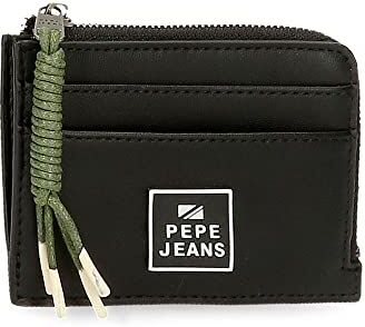 Pepe Jeans Bea Porta Carte Nero 11,5x8x1,5 cm Pelle Sintetica