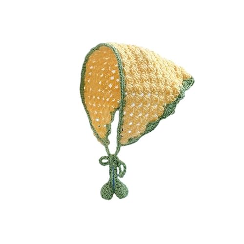 OSKOUR Autunno Giallo Verde Vintage Fatto A Mano All'uncinetto Bandana Per Capelli Sciarpa Per Capelli Fasce A Triangolo Fascia Per Capelli All'uncinetto Fazzoletto Per Le Donne Ragazze