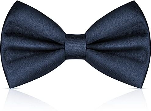 URAQT Papillon Uomo, Regolabile con Gancio, Pre-legati in Tinta Unita per Bambini Adulto, Cravatta a Farfalla Già Annodato in Diversi Colori per Feste, Matrimonio(Blu Navy)