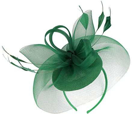 Windsfinr Fascinator nero da donna, fascia in sinamay con cappello rosa fascinator per matrimoni, cocktail, tè, feste, matrimoni, gare, regali per lei costumi di Halloween da donna