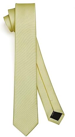 HISDERN Cravatta Giallo Chiaro Cravatta Sottile in Seta Cravatta Sottile per Uomo Cravatta Solida Cravatta Formale Classica per Matrimonio d'Affari (6cm)