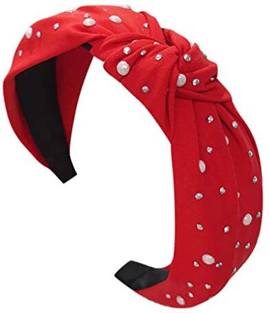 Generico Fascia per Fascia per Accessori Fascia per per da donna Fascia per Cerchietto Fiocco Velluto (Red, One Size)