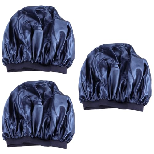 POPETPOP 3 Pezzi Di Raso Cofano Copertura Della Testa Di Sonno Cappello Da Notte Berretto Chemio Cappello Da Notte Lunghi Berretto Da Chemioterapia Berretto Da Notte