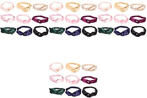 MAGICLULU 36 Pezzi Imitazione Di Seta Fasce Bandana In Raso Fasce Sportive Bandane Di Colore Solido Per Cosmetica Delle Donne Panno Delle Donne Accessori