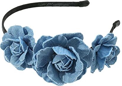 Yfenglhiry Fasce dolci lavate-denim rosa fascia moda copricapo multiuso yoga sport cerchietto per capelli per donna lavaggio viso fasce per donna lavaggio sfuso fascia viso carino