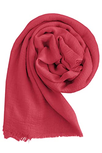 JOPHY & CO. Sciarpa/Stole/Coprispalla Donna 100% Viscosa Elegante Morbido 180cm x 90cm(cod. ) (, Rosso)