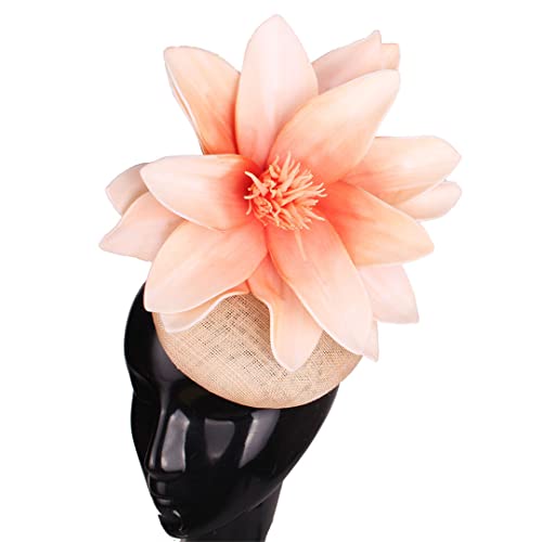 Lmtossey Fascinator Fascia per capelli in lino, con fiore