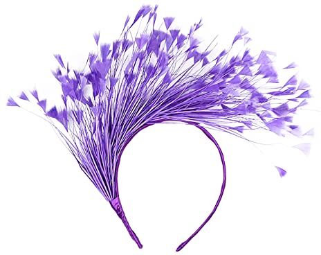 TOPKEAL Cappello da donna per matrimonio, cocktail, in rete, con fermaglio, fascia per il sudore da uomo (viola, taglia unica)