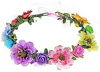 kawehiop Fiori regolabili Foglie Fascia per capelli Elegante Festival Accessori per capelli da sposa Copricapo Ghirlanda Squisita ghirlanda, Tipo 7