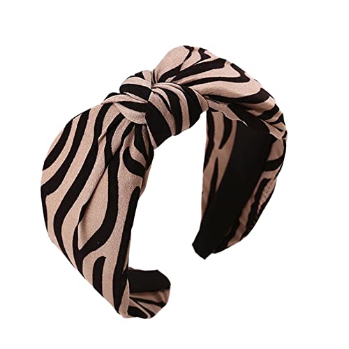 DNCG Forcina da donna con stampa fascia elastica for capelli avvolgente fascia for capelli bandana fascia for ragazze accessori da corsa (Color : Brown, Size : One Size)