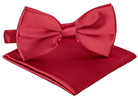 BomGuard Papillon uomo donna + fazzoletto da taschino, rosso scuro