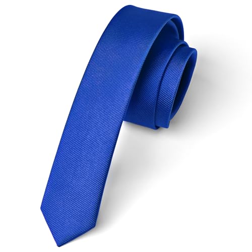 Enlision Cravatta Blu Reale Uomo Elegante 4 CM Cravatta Stretta Sottile Slim Cravatte Tinta Unita de Matrimonio Festa Lavoro