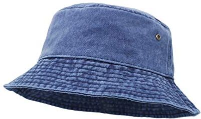 UltraKey Cappello a Secchiello, Berretto Piatto da Esterno in Cotone Denim Lavato a Tesa Larga per Pesca, Escursionismo, Sport da Spiaggia Blu Scuro