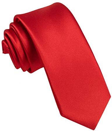 JEMYGINS Cravatta Uomo Rosso 2 in Seta Multicolore Sottile 6CM