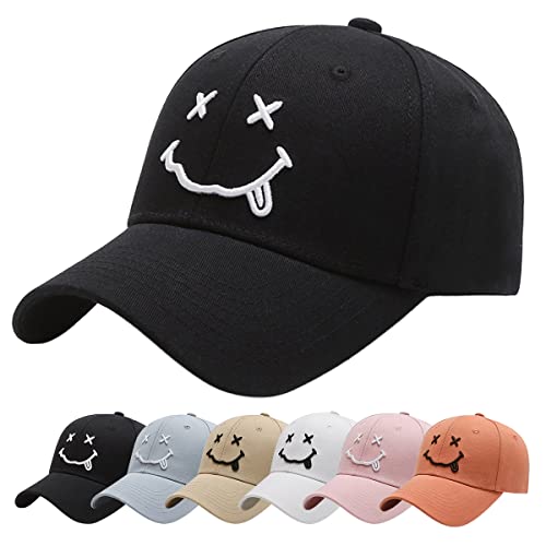 Baynetin Berretto Cappello da Baseball Cappellino Unisex Cotone Cappelli Hip Hop Estivo Regolabile Cappuccio Casuali Traspirante Ricamato All'aperto Movimento Cappellini (Nero)