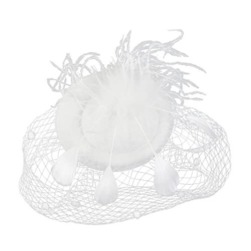 minkissy Copricapo Da Sposa Per Fotografia Da Sposa in Velo a Per Fascinatori Guanti Di Pizzo Nero Cappello Fotografico Da Sposa Mancare Bianca Nozze Cappello Da Donna