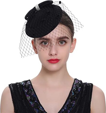 Youllyuu Fascinator Cappello da donna 20 S 50 S, con velo