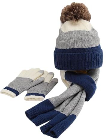 bellv Set guanti sciarpa cappello invernale   Guanti caldi e accoglienti   Set di sciarpe e guanti con cappello a cuffia, guanti caldi, sciarpa invernale, cappello invernale per l'inverno, ragazze per