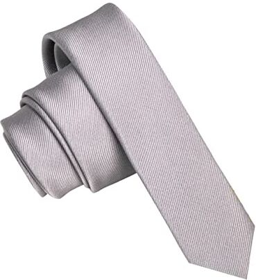 JEMYGINS Cravatta Uomo Grigio in Seta Multicolore Extra Fini 4CM