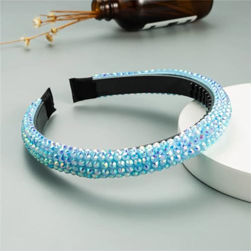 Generic Fascia Per Capelli Da Donna Blu, Fascia Per Capelli In Cristallo Con Strass, Copricapo Imbottito, Turbante, Accessori Per Capelli Per Adulti